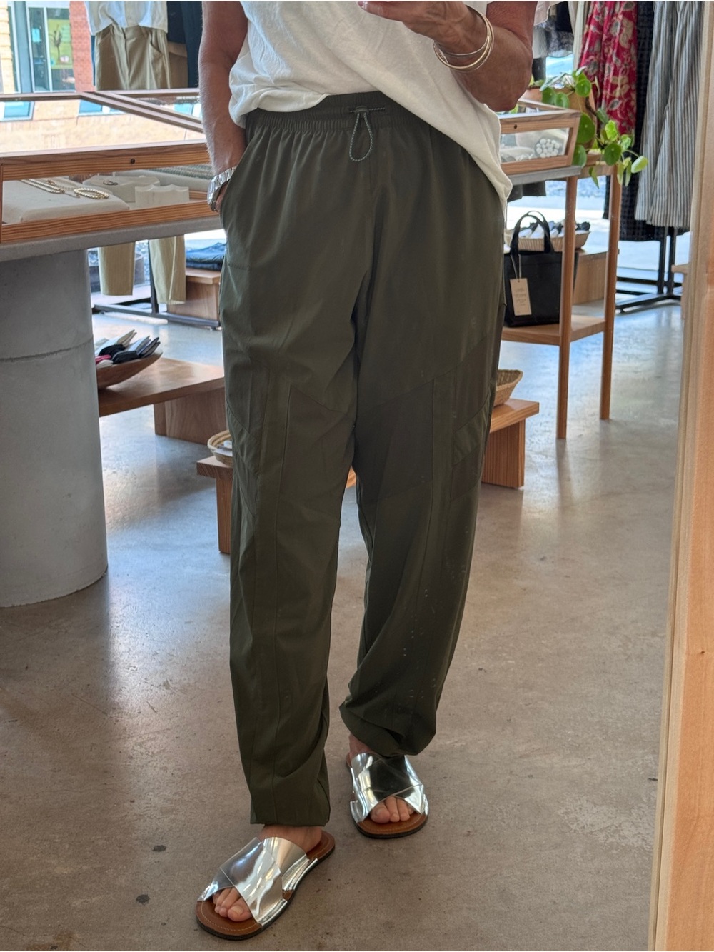 Outdoor Voices Army Green Track Pant  Small